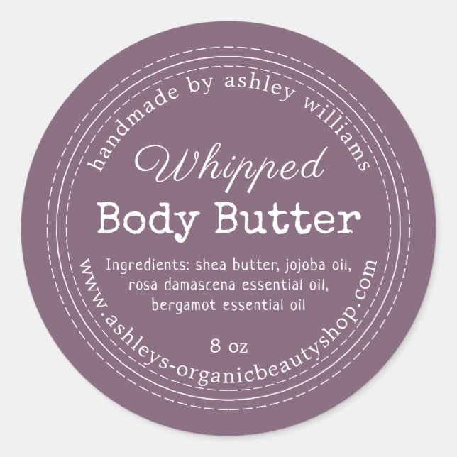 Étiquette de pot en organique violet foncé pour be (Devant)