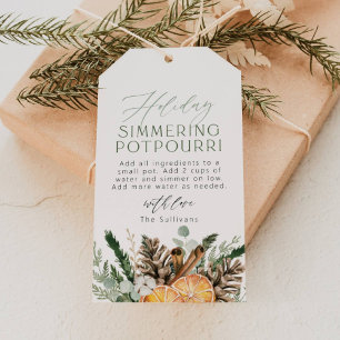 Étiquette de pot-pourri de fêtes de Noël