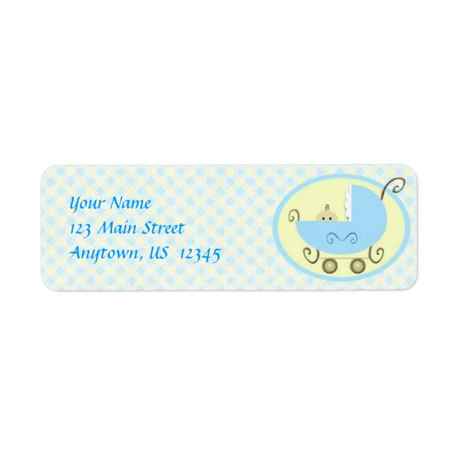 Étiquette de poussette bleu bébé (Devant)