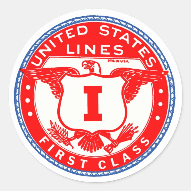 Étiquette de première classe des lignes des États- (Devant)