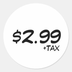 Étiquette de prix avec taxe
