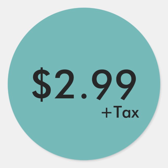 Étiquette de prix avec taxe (Devant)