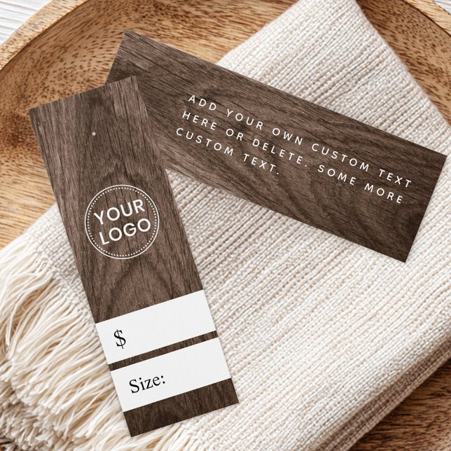 étiquette de prix d'apparence Brown (Brown wood grain look price tag)