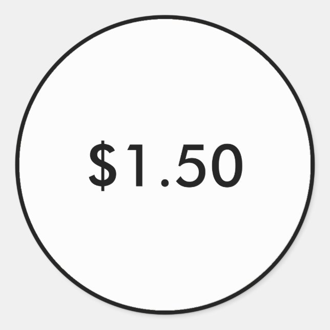 Étiquette de prix de détail noir et blanc (Devant)