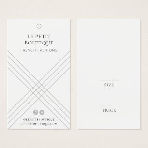 Étiquette de prix de l'habillement gris géométriqu