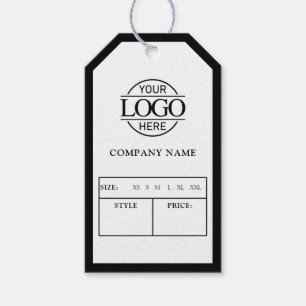 Étiquette de prix de vêtements avec logo d'entrepr