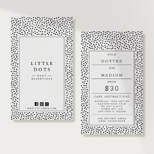 Étiquette de prix de vêtements pour bébé à pois no