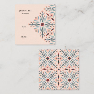 Étiquette de prix floral géométrique chic sur mesu