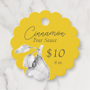 Étiquette de prix pour pot de conserve de poires à