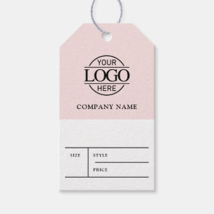 Étiquette de prix simple rose avec logo d'entrepri