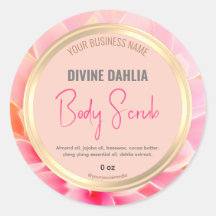 Étiquette de produit à cadre or rose pâle
