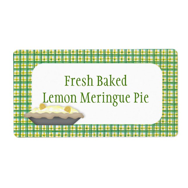 Étiquette de produit à tarte au citron meringue (Devant)