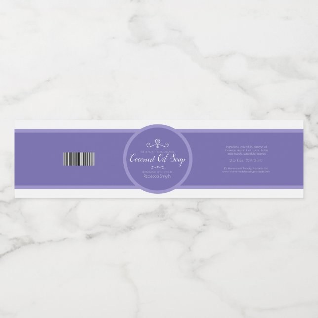 Étiquette de produit bleu savon à l'huile de coco (Étiquettes simples)