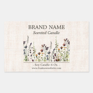 Étiquette de produit Boho couleur fleur sauvage