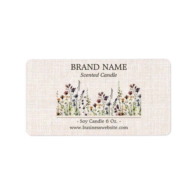 Étiquette de produit Boho fleur sauvage (Devant)