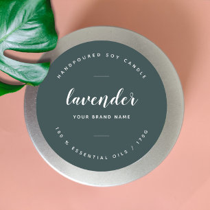 Étiquette de produit de bougie d'emballage vert pe