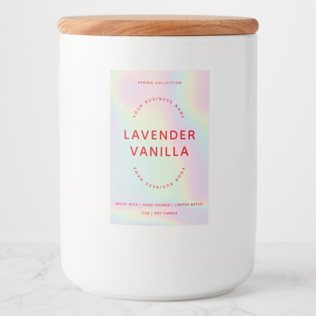 Étiquette de produit de bougie d'inspiration holog (Devant)