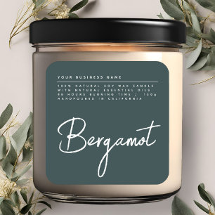 Étiquette de produit de bougie verte à script simp