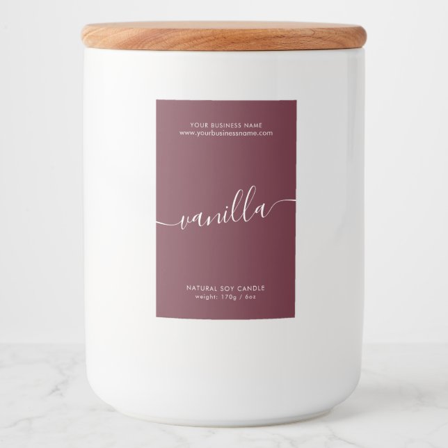 Étiquette de produit de chandelle à script rouge b (Devant)