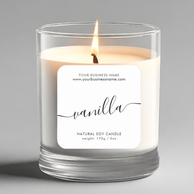 Étiquette de produit de chandelle en noir blanc mo (Créateur téléchargé)