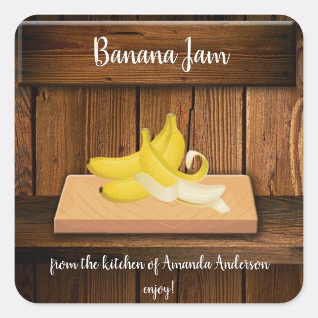 Étiquette de produit de confiture de banane (Devant)