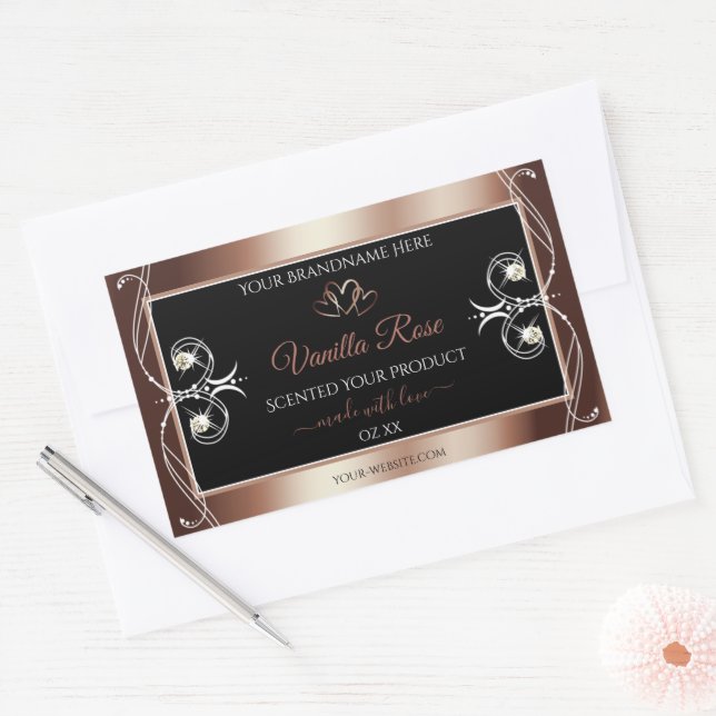 Étiquette de produit de décoration chatoyante Rose (Enveloppe)