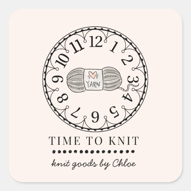 Étiquette de produit de Knit fabriqués à la main (Devant)