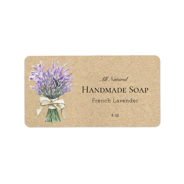 Étiquette de produit de la barre de savon Rustique (Devant)