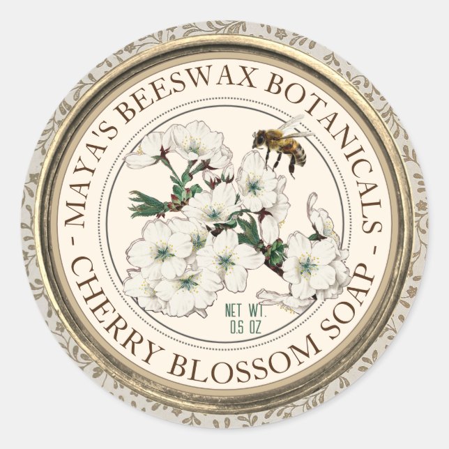 Étiquette de produit de la cire d'abeille parfumée (Devant)