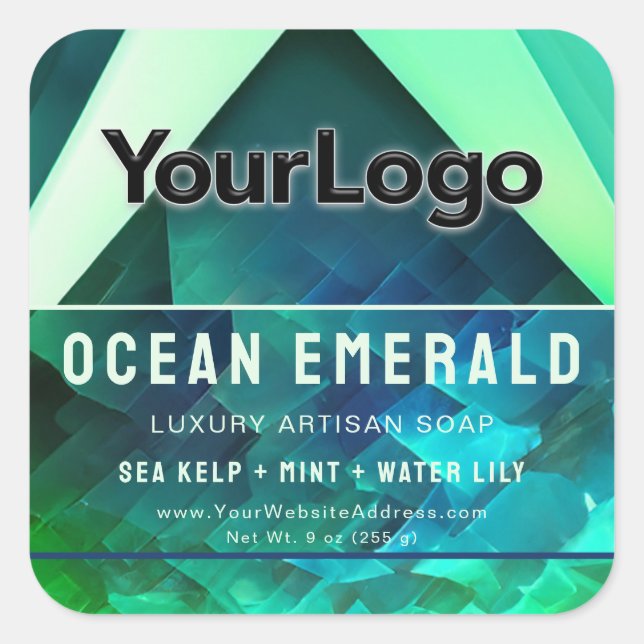 Étiquette de produit de marque géométrique Abstrai (Devant)