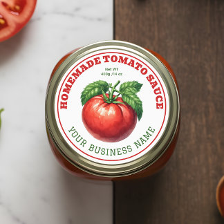 Étiquette de produit de mise en conserve de sauce