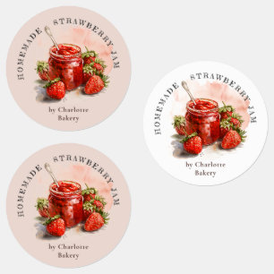 Étiquette de produit de pot de confiture de fraise
