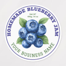 Étiquette de produit de pot de confiture de myrtil