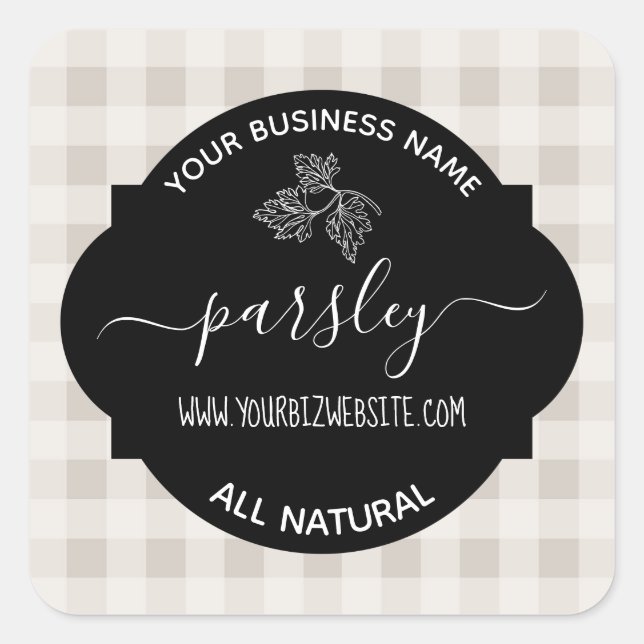 Étiquette de produit de pot d'herbes et d'épices (Devant)