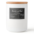 Étiquette de produit de savon imperméable noir et 