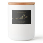 Étiquette de produit de script en or noir moderne