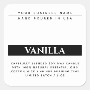Étiquette de produit d'emballage noir blanc modern