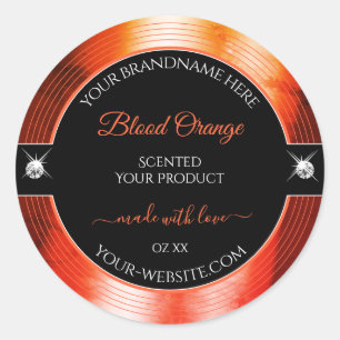 Étiquette de produit des brillants orange noir