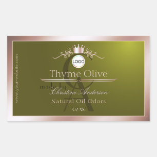 Étiquette de produit d'olive Cadre en or rose Logo