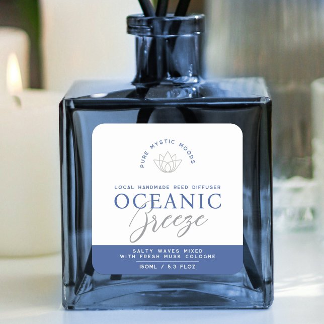 Étiquette de produit du diffuseur de vent océaniqu (Créateur téléchargé)