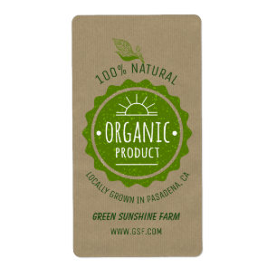 Étiquette de produit écologique bio bio sur mesure