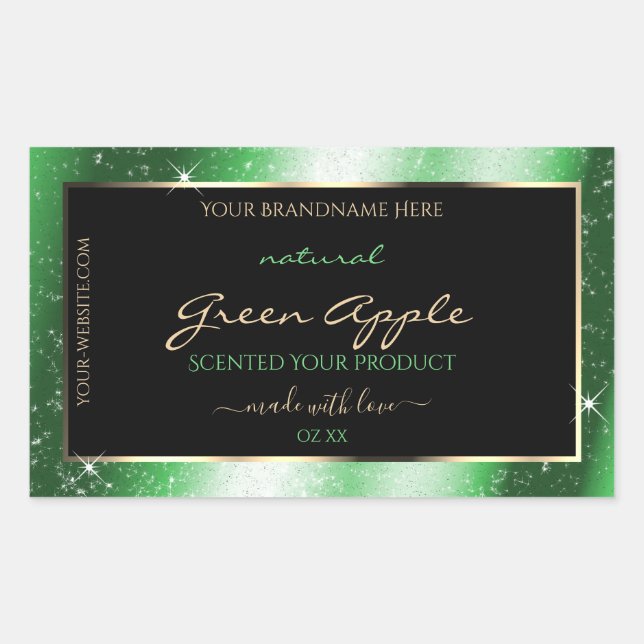 Étiquette de produit Emerald Green Sparkle Parties (Devant)