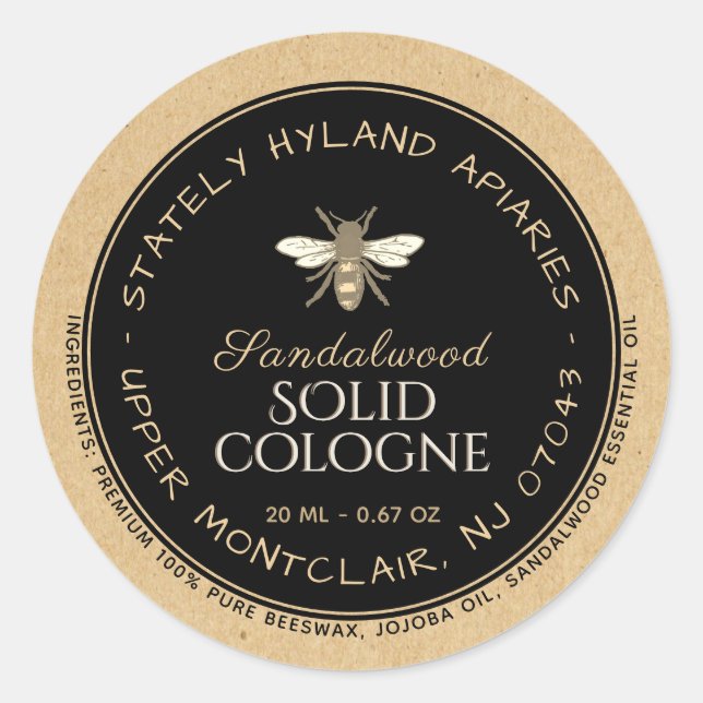 Étiquette de produit en cire d'abeille Kraft écrit (Devant)