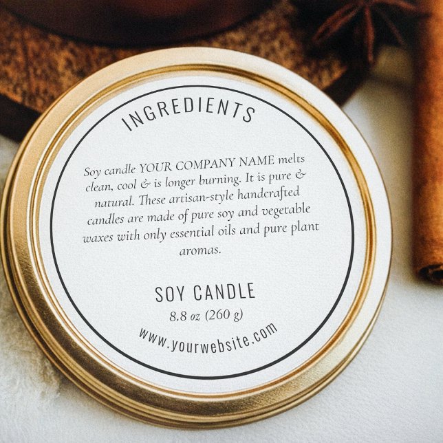 Étiquette de produit en noir neutre ingrédients (Créateur téléchargé)