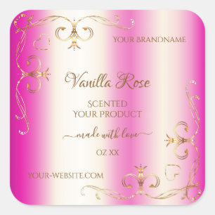 Étiquette de produit frontalier de luxe fille rose
