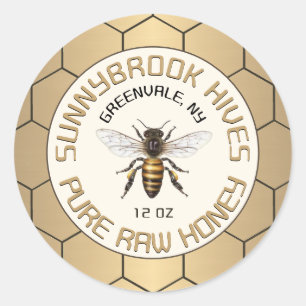 Étiquette de produit Gold Honeypeb Border et Bee A