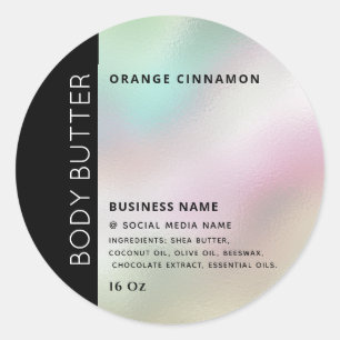 Étiquette de produit holographique à typographie m