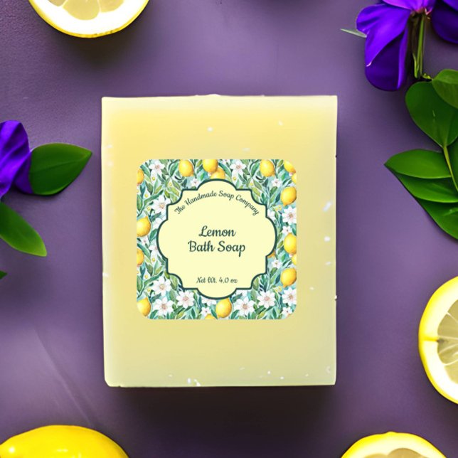 Étiquette de produit imperméable au citron savon o (Créateur téléchargé)