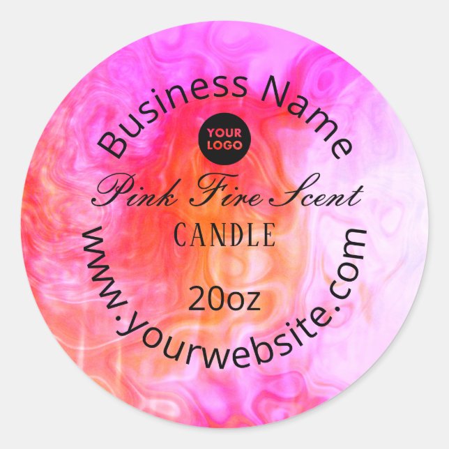 Étiquette de produit incendie rose (Devant)