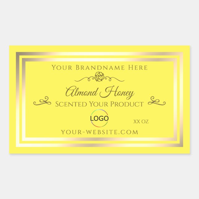 Étiquette de produit Jaune brillant Gold Frame ave (Devant)